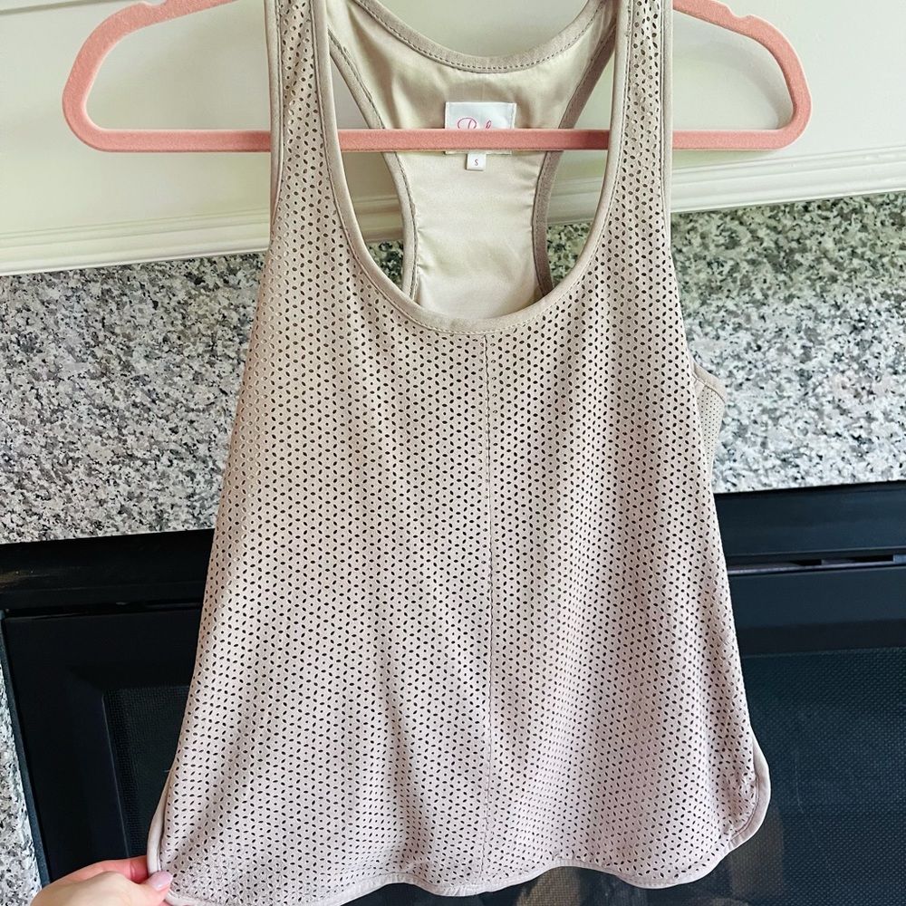 Suede/leather combo tank